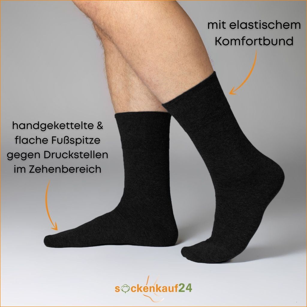 Gesundheitssocken 6 Paar Herren & Damen Socken ohne Gummi Produktbild 2