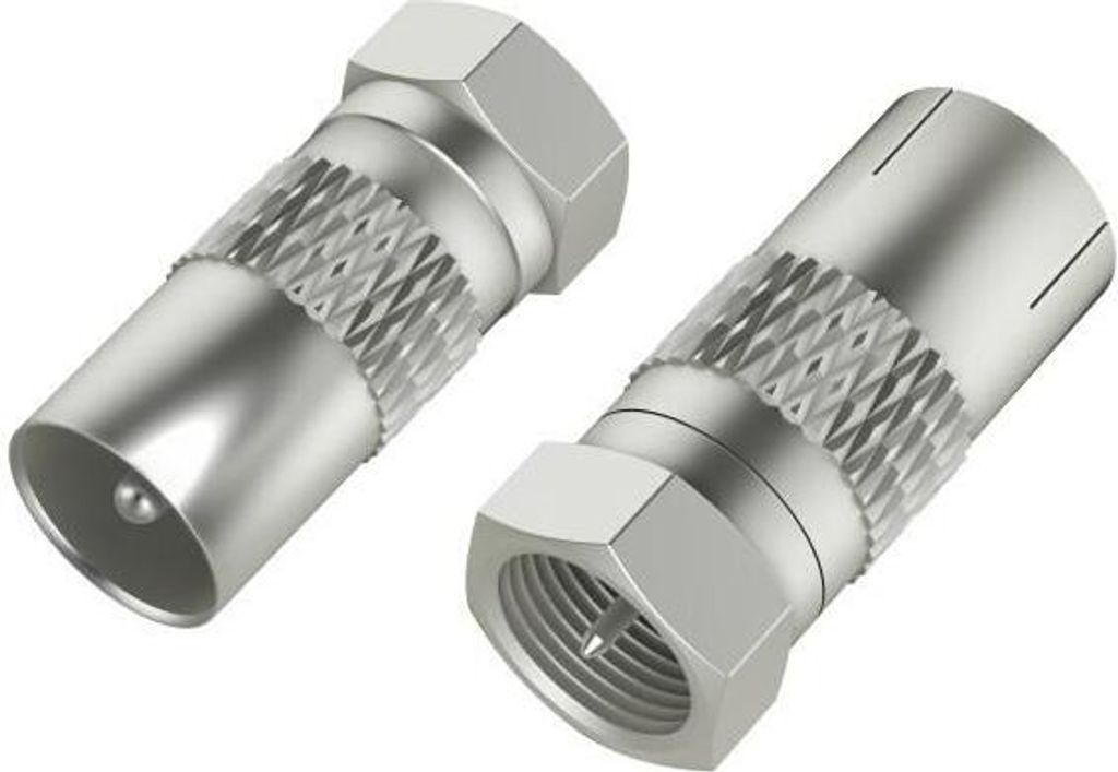 SAT-Adapter-Set, F-Stecker - Koax-Stecker/Kupplung, 2 Stück Produktbild 