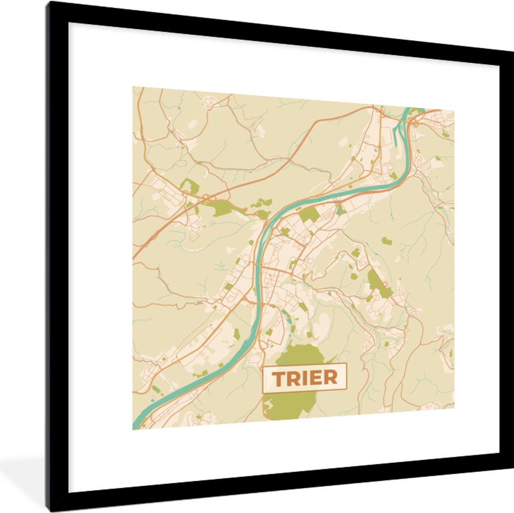 MuchoWow® Gerahmtes Poster Trier - Jahrgang - Karte - Produktbild 