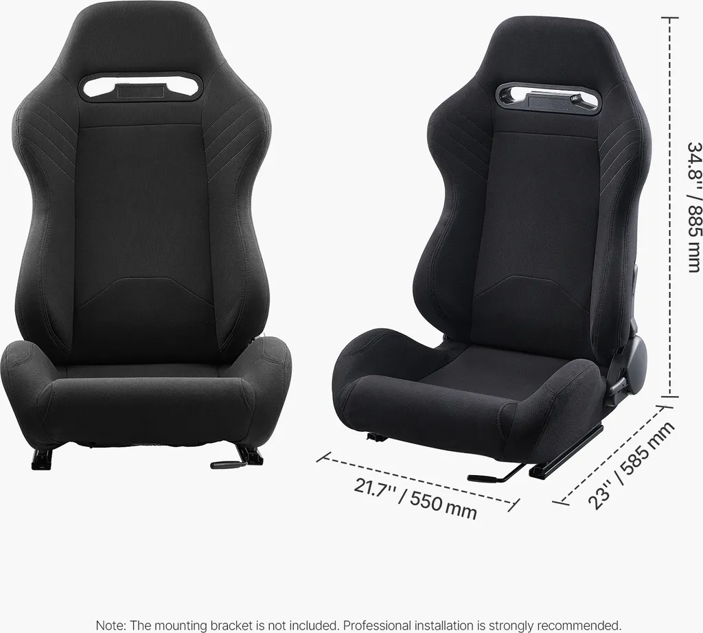 Siège de Course pour Cockpit de Simulation Automobile avec Rails Acier - 3