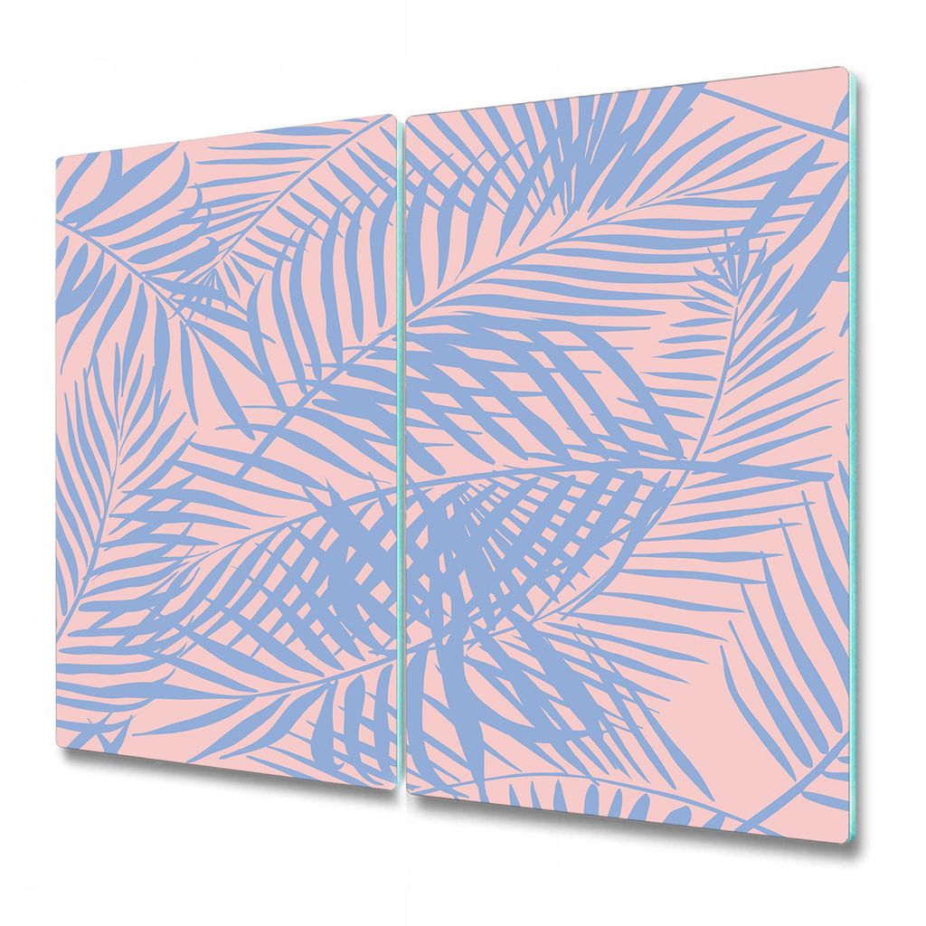 Küche Teller - Schneidebrett Glas - Herdabdeckung -Palmy blau rosa