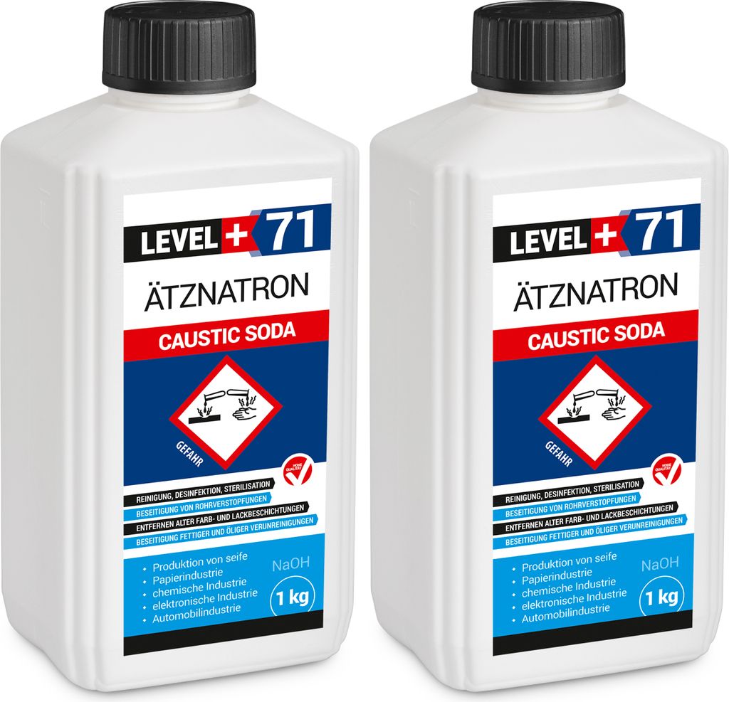 Kaustisches Soda 2St. FLASCHE 1kg NaOH, Natriumhydroxid Produktbild 