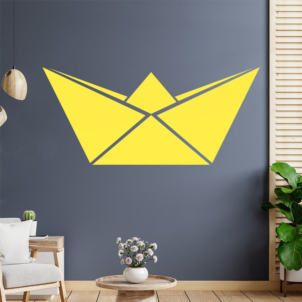 Papierfalten Schiffchen Wandtattoo Wandaufkleber Wall Sticker - Dekoration, Küche, Wohnzimmer, Schlafzimmer, Badezimmer