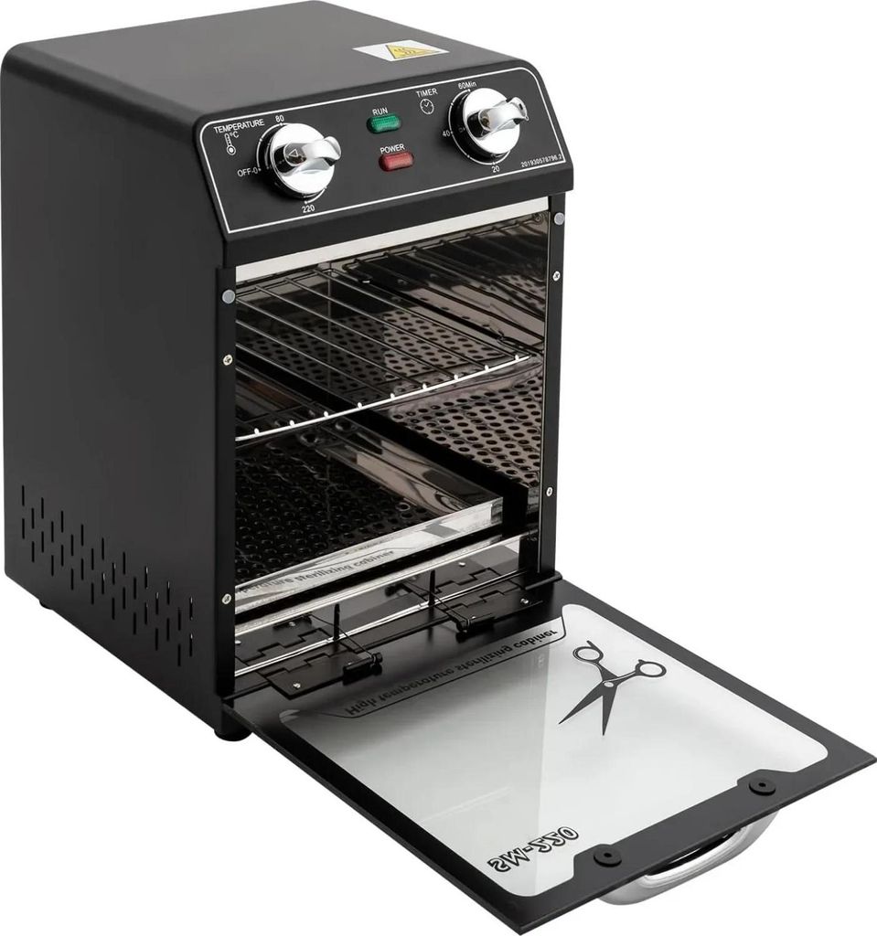 Trockensterilisator - Instrumentensterilisator - 600 W 220 V - Bis 220 °C - Hochtemperatur - Für Fußpflege-, Nagel- und Friseursalon - Schwarz