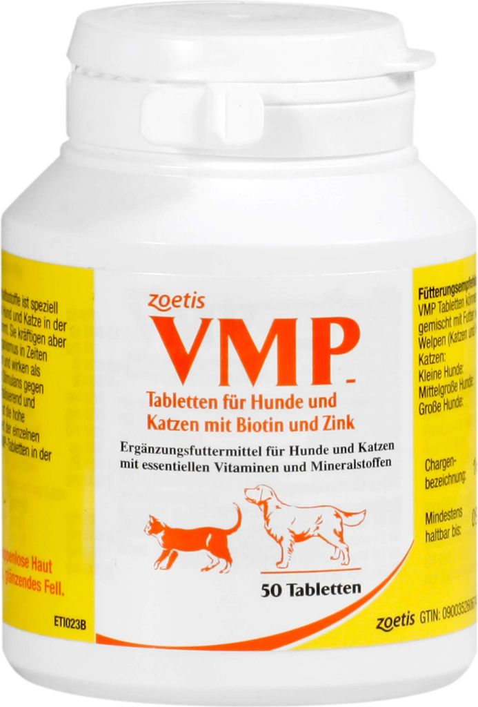 VMP Tabletten für Hunde und Katzen mit Biotin und Zink, 50 St. Tabletten