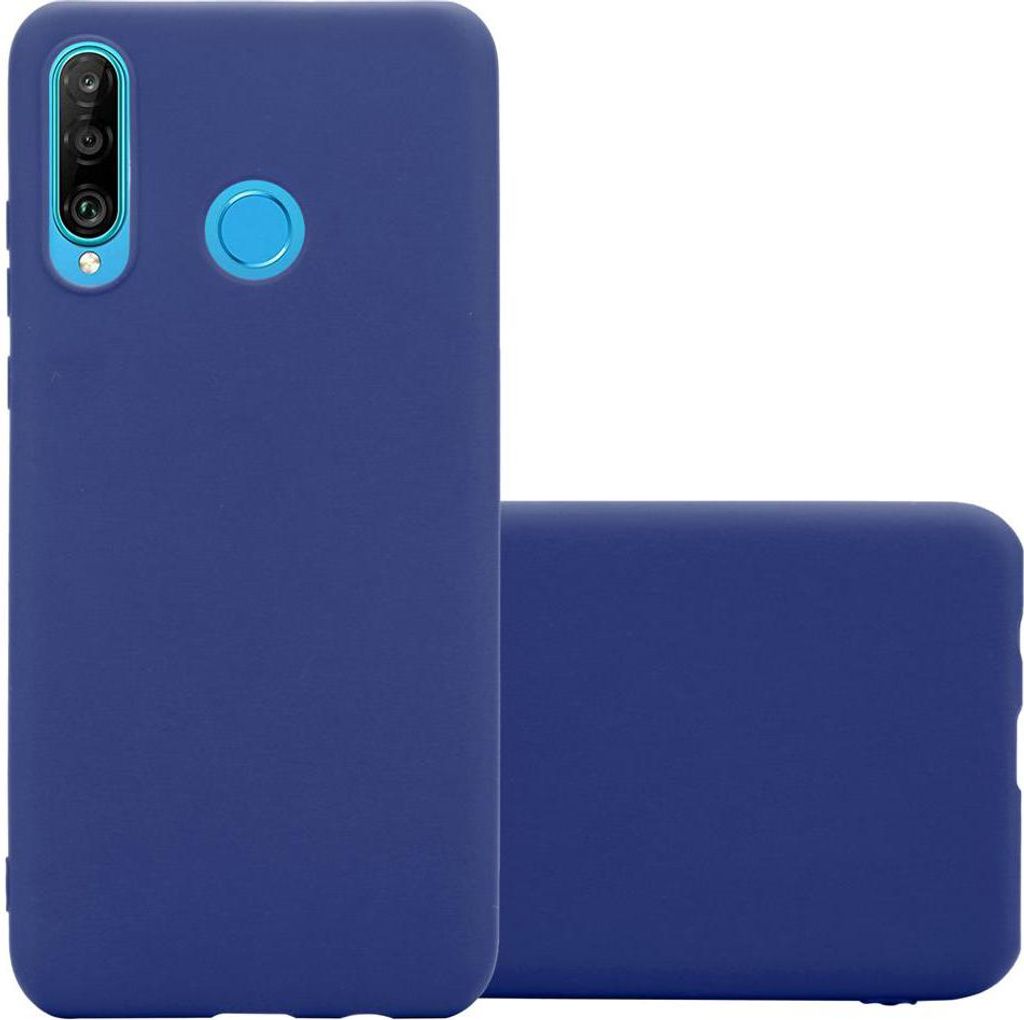 Cadorabo Hülle für Huawei P30 LITE Schutzhülle in Blau Handyhülle TPU Silikon Etui Case Cover