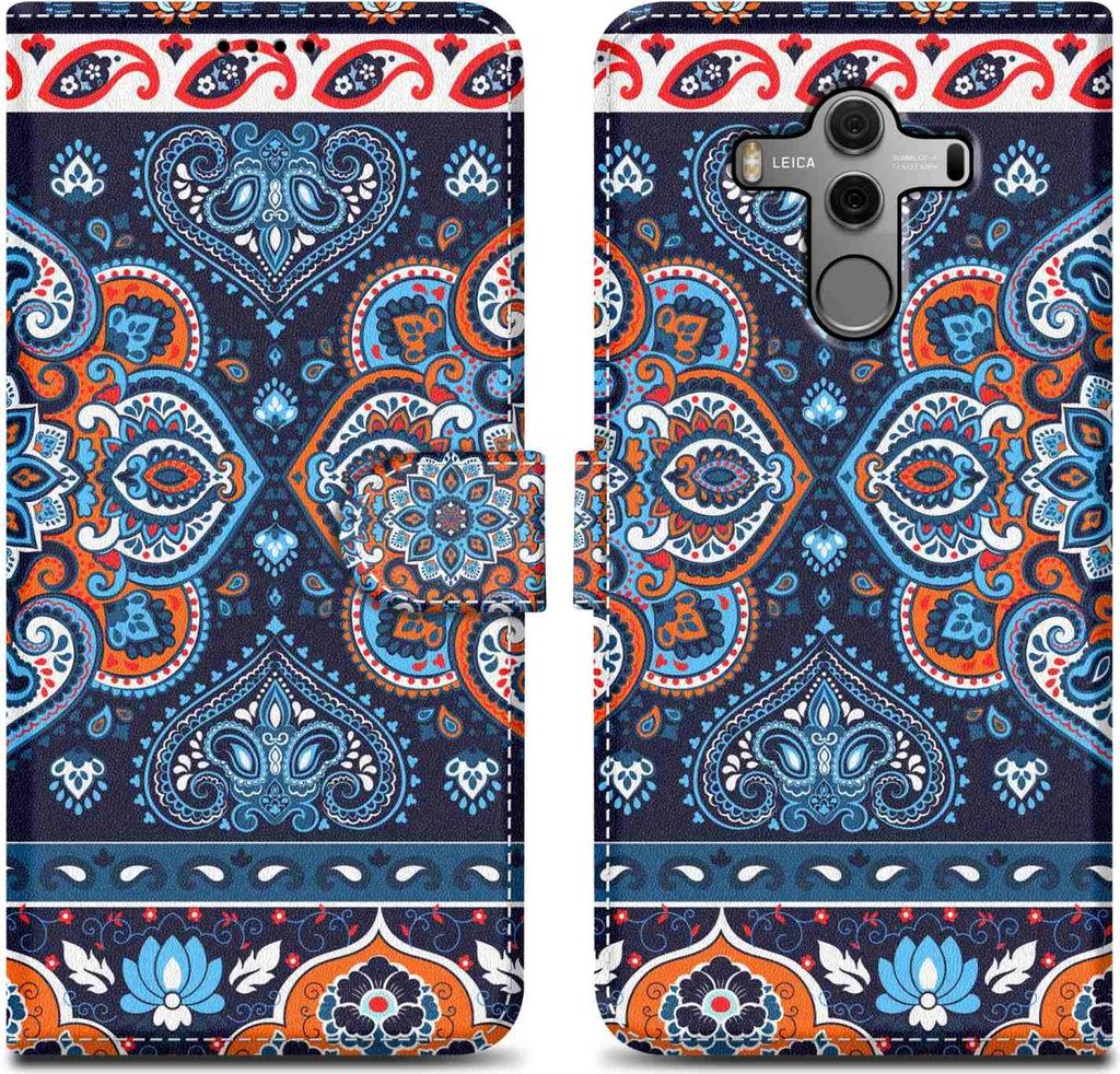 Cadorabo Schutzhülle für Huawei MATE 10 PRO Hülle Design Blau Handyhülle Schutzhülle Etui Magnetisch Case Cover