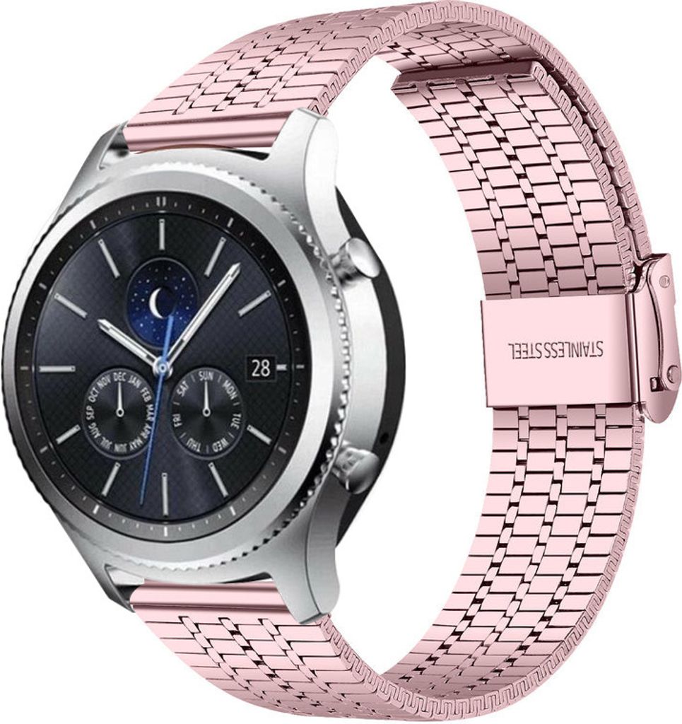Strap-it Edelstahlarmband - Kompatibel mit Samsung Gear S3 Armband Ersatzarmband Edelstahl - Verstellbarer Verschluss - Hochwertiges Material - fü...