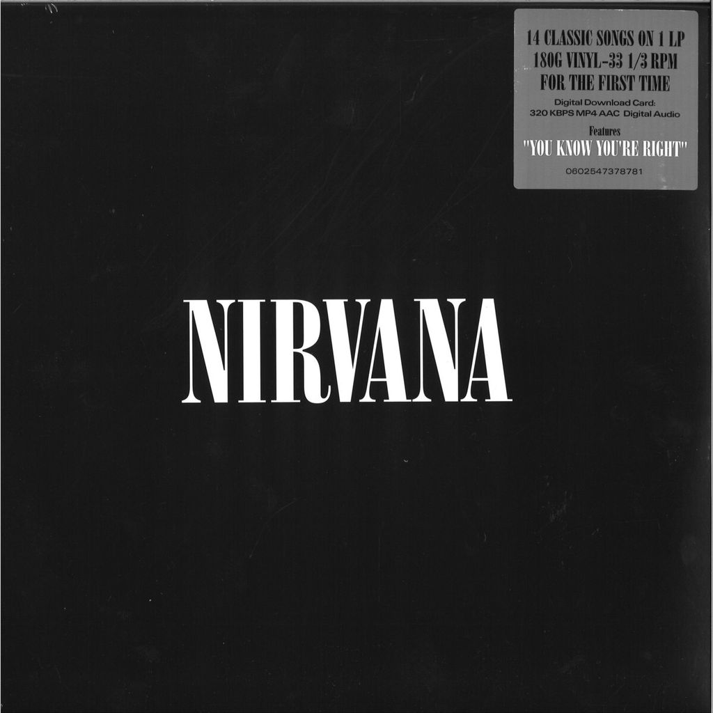 The image shows the front cover of a Nirvana vinyl record.