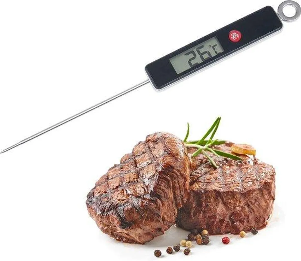 Thermomètre de cuisine digital inox spécial barbecue et fumage de viande