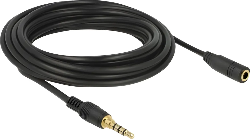 Prolunga Audio Delock 85635 Jack 3.5mm 4 poli 5m - Nero per Headset