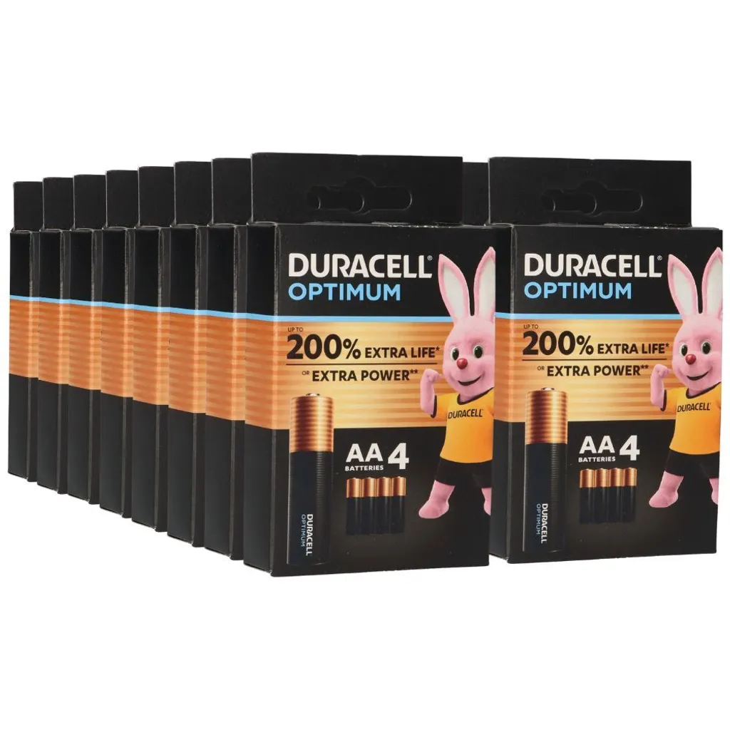 Pile AA LR06 Duracell Optimum pour jouets et télécommandes x64