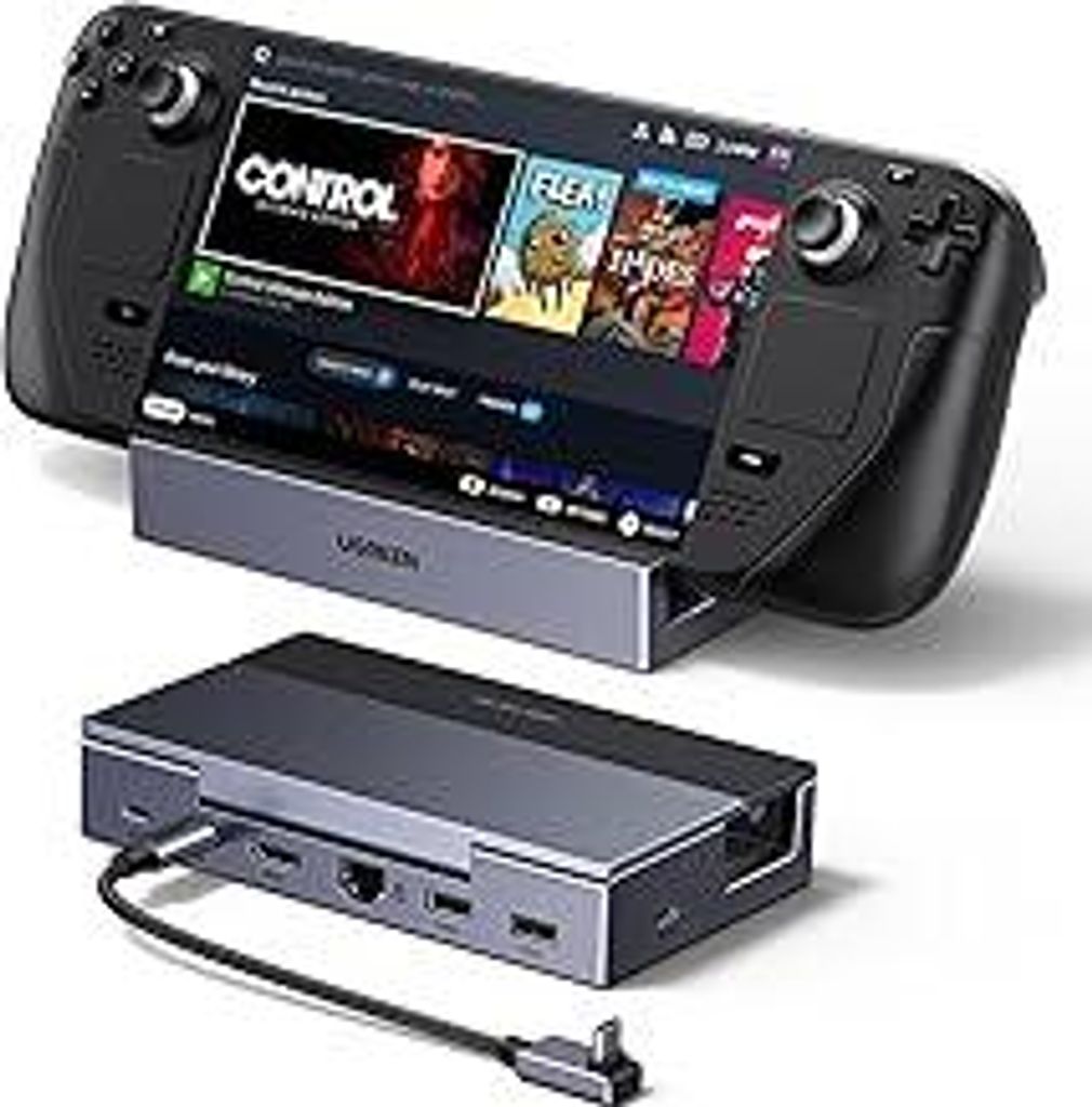 UGREEN Steam Deck Dock mit HDMI 4K@120Hz, Verstellbares Docking Station mit 5Gbps USB A & USB C 3.0, 100W PD-Ladung, 1Gbps Ethernet, Kompatibel mit...