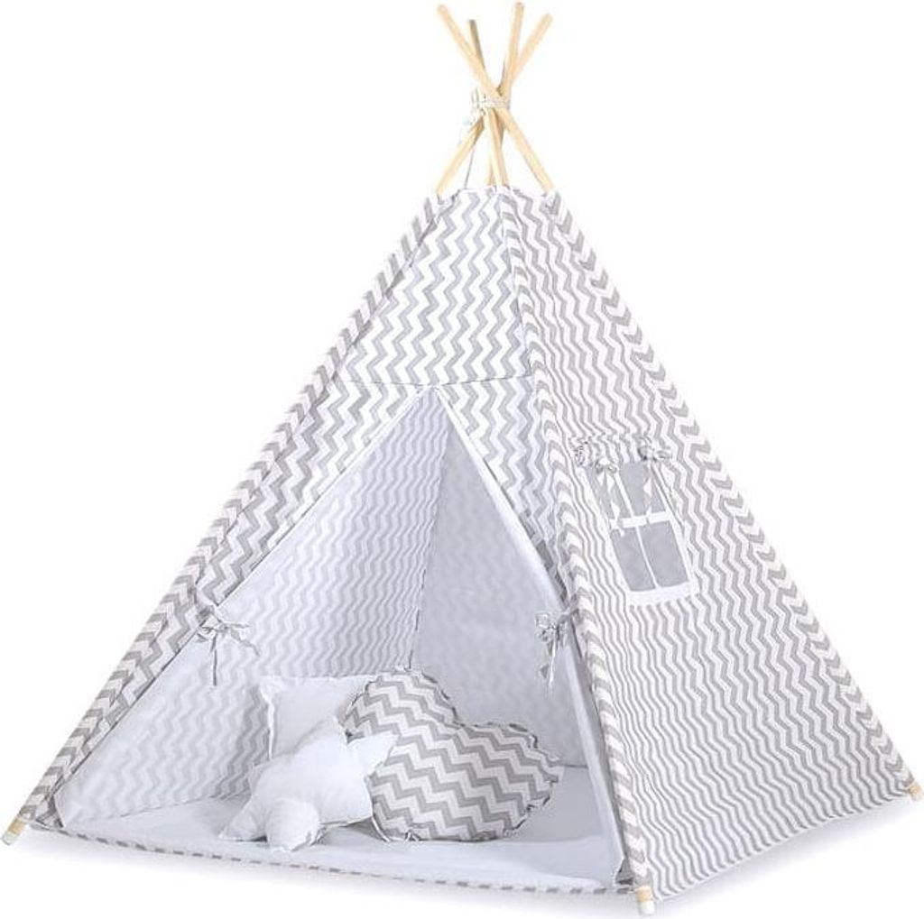 Tipi-Zelt für Kinder – Spielzelt – leicht & faltbar, inkl. Dekorative Federn
