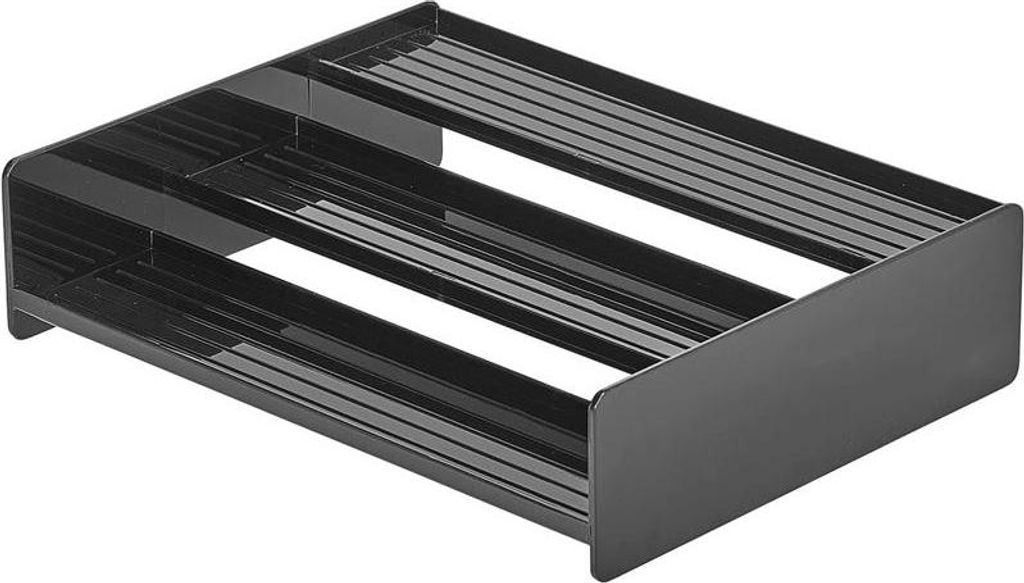 mDesign Stufenregal Aufbewahrungsregal Organizer 3 Ebenen Kunststoff Schwarz