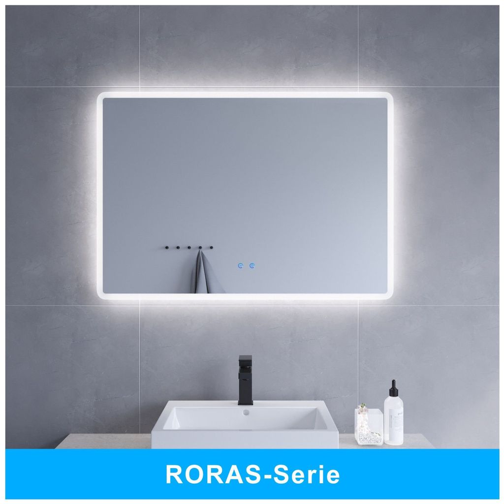 100x70cm LED Badspiegel Wandspiegel Badezimmerspiegel mit Beleuchtung Rechteck 