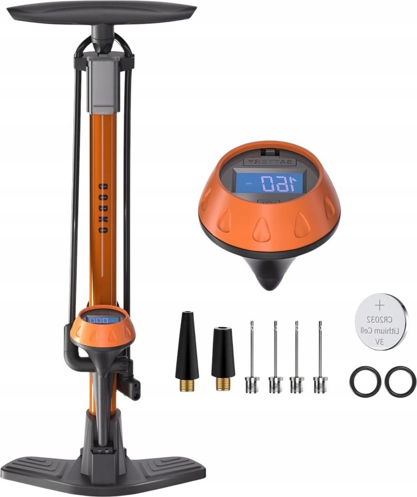 Gobko F2 Bodenpumpe für Fahrräder mit digitalem Manometer 160 PSI