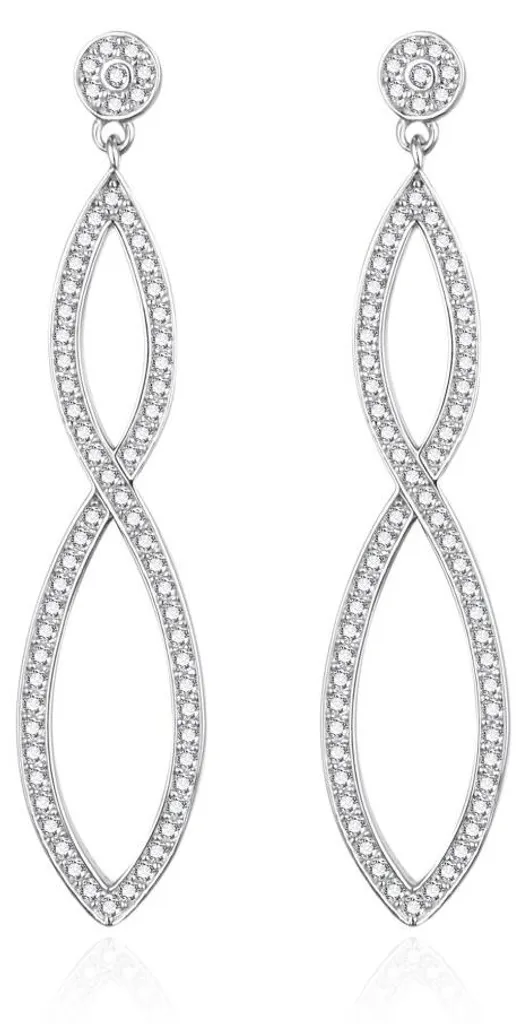 Boucles d'oreilles pendantes pour mariage et cérémonie avec zircones chic