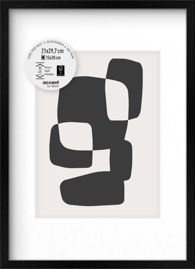 accent by nielsen Holz Bilderrahmen Aura, 21x29,7 cm (A4), Schwarz