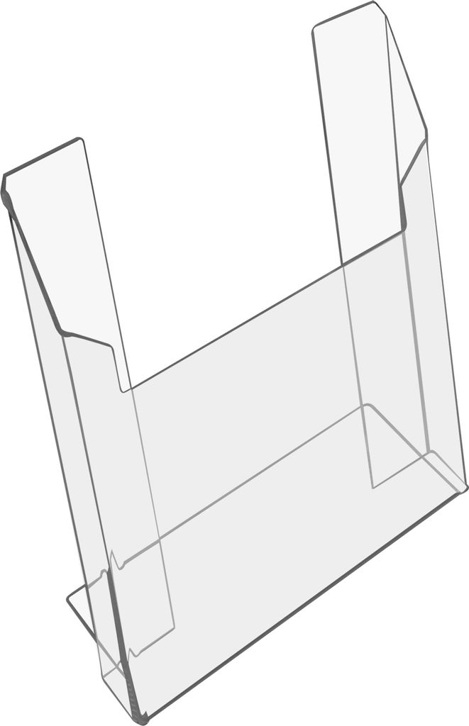 HMF 46962 Prospektständer, Prospekthalter DIN A4 Acryl, 22 x 29,5 x 11 cm