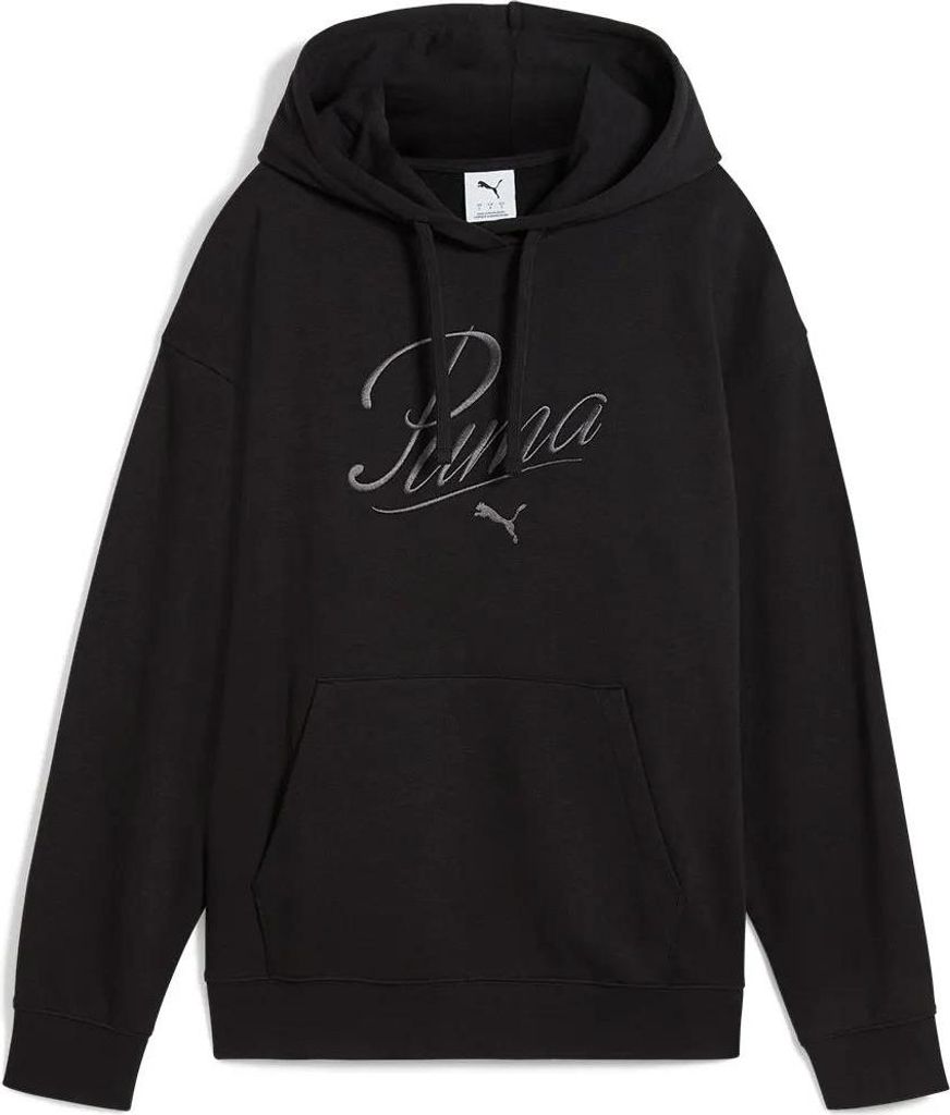 Puma Script Comfort Hoodie Pullover für Damen, Farbe:Schwarz, Größe:M