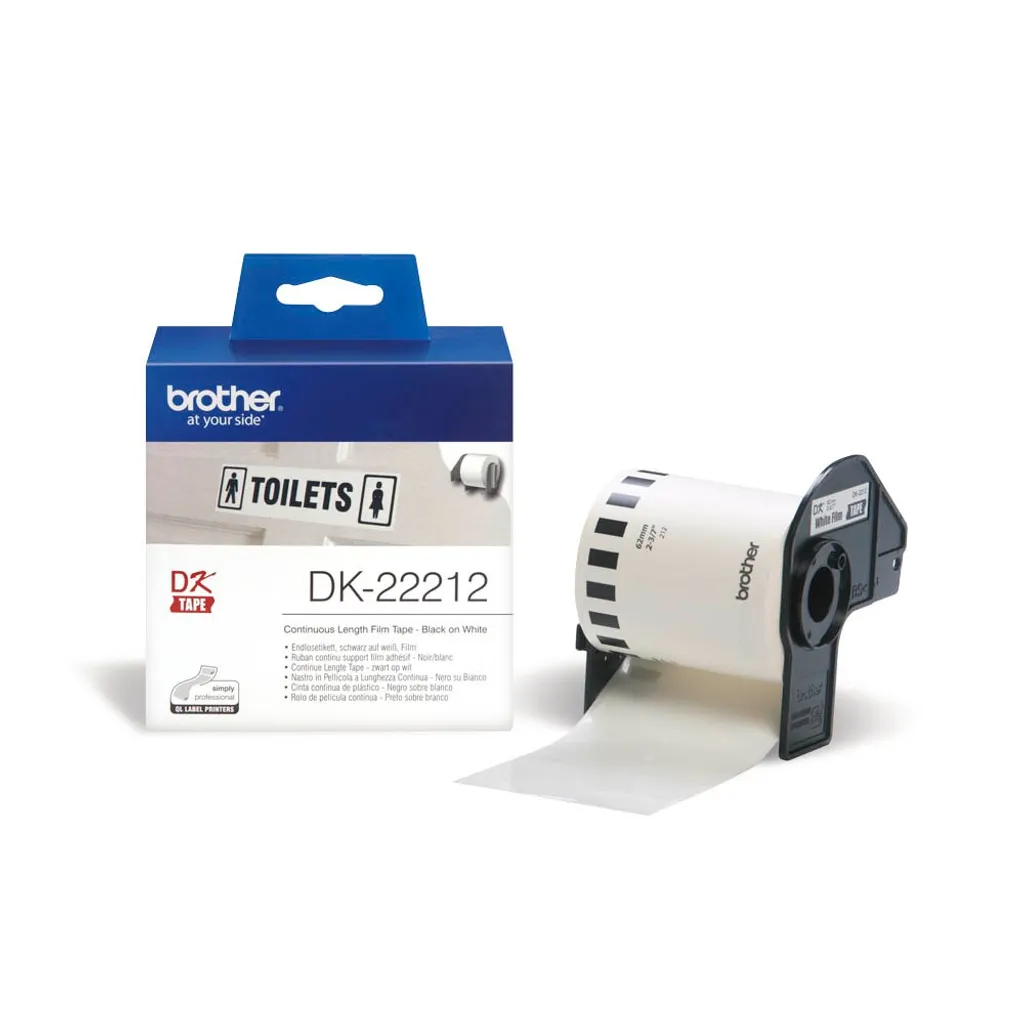 Brother DK-22212 Ruban Continu Étiquettes Blanches 62mm x 15,24m