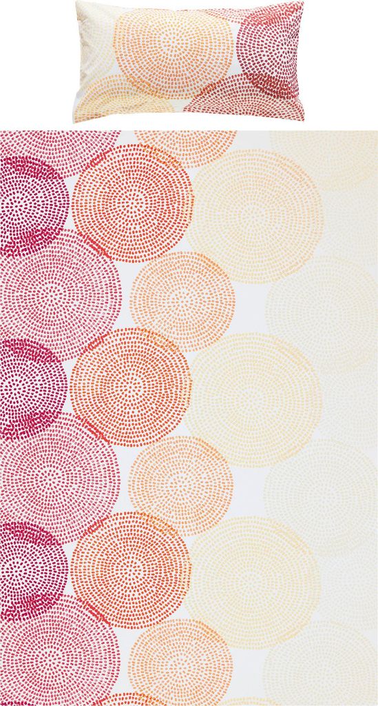 REDBEST Bettwäsche orange-weiß 1x 135x200 cm + 1x 40x80 cm