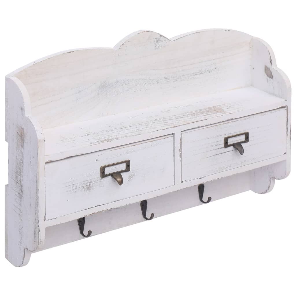 vidaXL Portemanteau mural blanc 50 x 10 x 34 cm bois Image du produit 
