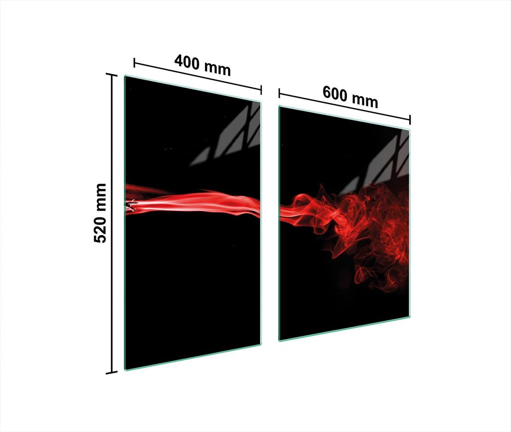 Glasplatte und Schneidebrett 100x52 schwarz
