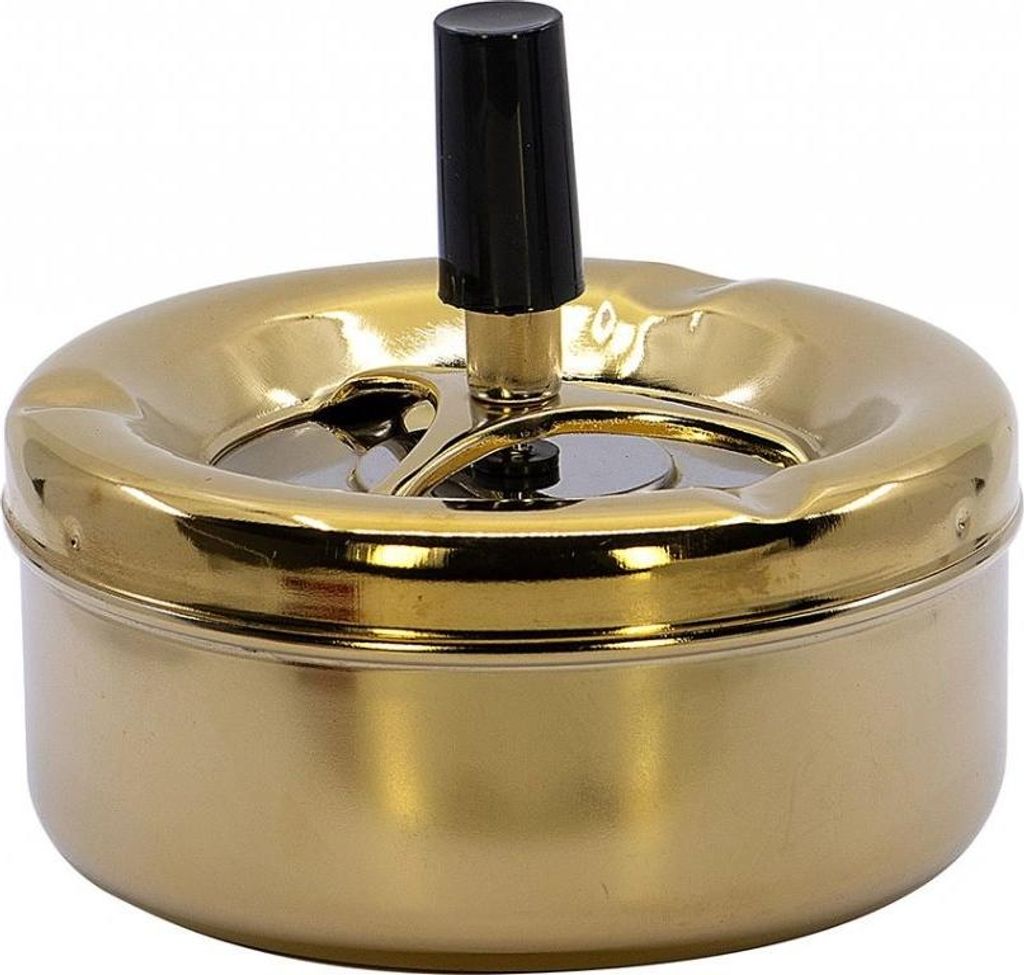 Rotierender Gold-Aschenbecher 11cm, geruchsdicht Produktbild 