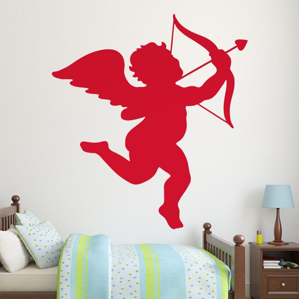 KIWISTAR Liebesengel - Baby Liebe Bogen Pfeil Wandtattoo in 6 Größen - Wandaufkleber Wall Sticker - Dekoration, Küche, Wohnzimmer, Schlafzimmer,...