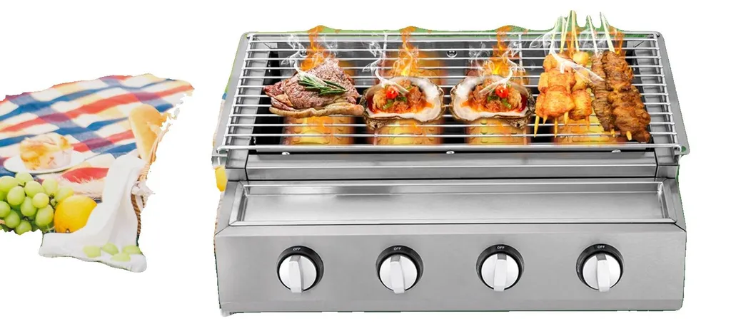 Barbecue gaz inoxydable 55cm soupape basse pression sécurité GPL