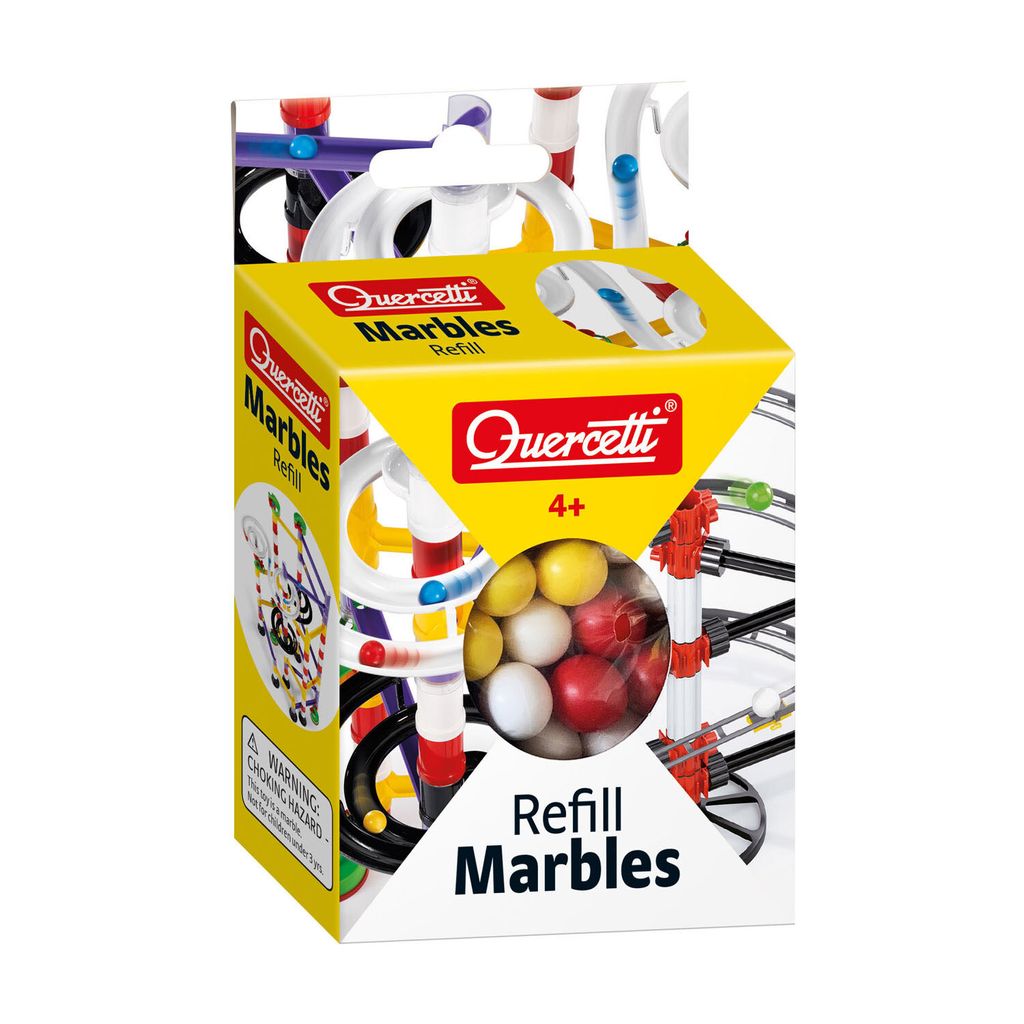 Quercetti Marbles Refill 100 Kugeln, Murmelbahn Zubehör Spielzeug ab 4 Jahre Kinder, Geschenk Junge Mädchen Reisespiele, Sensorik Spielzeug Ersat...