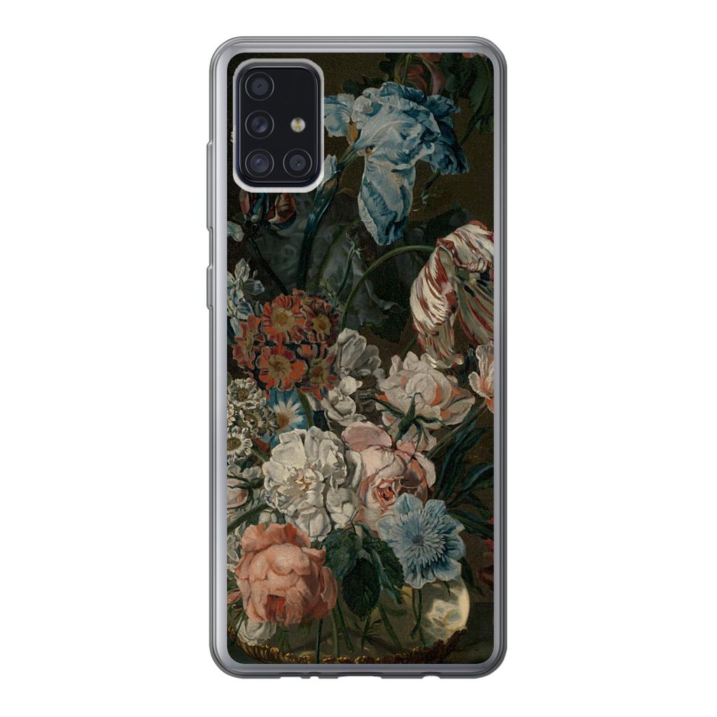 MuchoWow Handyhülle Schutzhülle Hülle für Samsung Galaxy A52 5G Stilleben mit Blumen - Gemälde von Cornelia van der Mijn Silikon Softcase Ha...