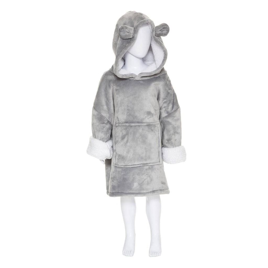 Kapuzensweater-Plaid "Bear" - grau - Atmosphera créateur Produktbild 