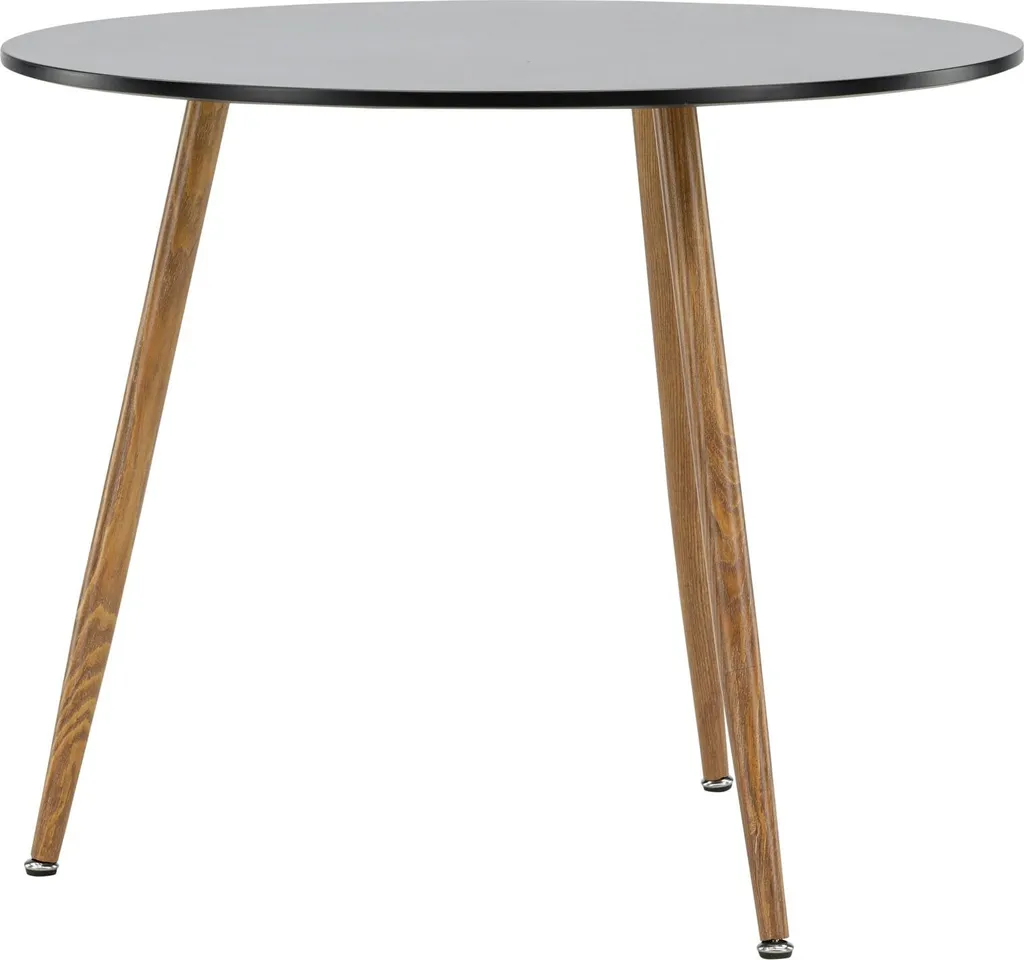Table à manger Polar noire Ø90 cm en bois et métal - Finition mate - 2