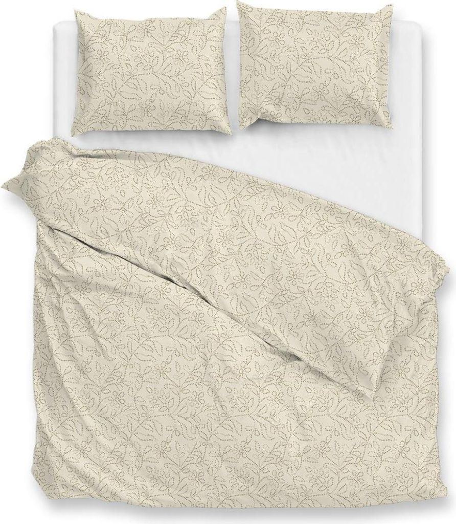 ZO!Home Floreala Dbo 200 Cool Beige Bettwäsche 1 x Bettbezug 200x220 + 2 x Kopfkissenbezug 70x60 Cool-Beige Flora natur