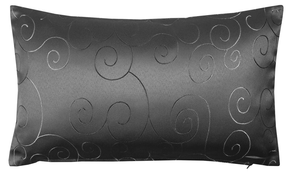 Kissenbezug 30x50 cm grau Damast Circle Deko Kissenhülle Produktbild 