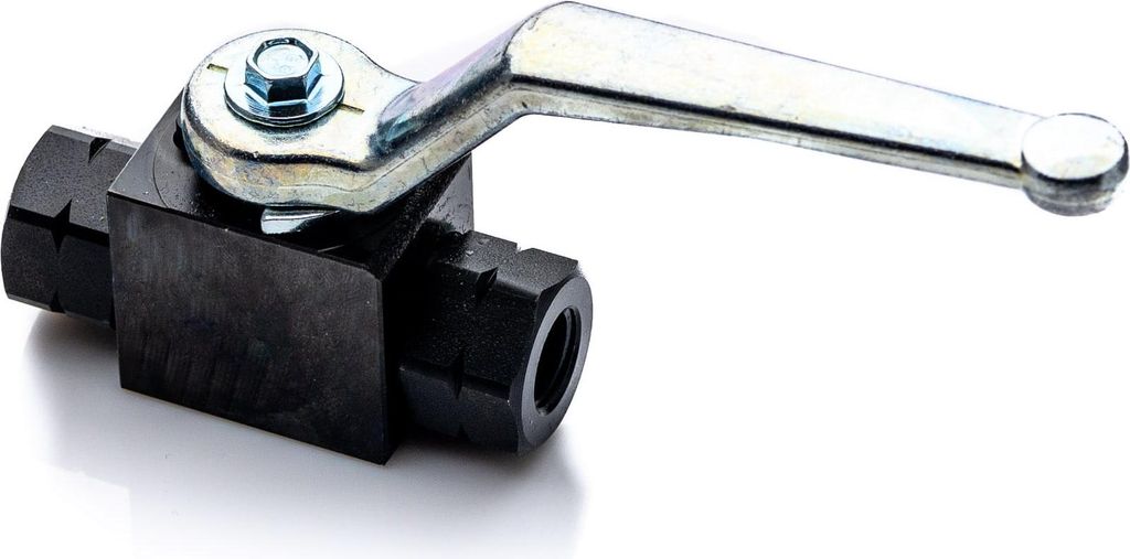 POLBERIS Hochdruck-Kugelhahn 1/4" BSP IG, 500 bar, Stahl, Ventil für Hydraulik