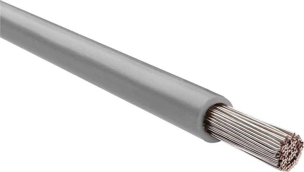 Fil Électrique Unifilaire 6mm² AWG10 Gris Helu Fünfnorm Tension 750V