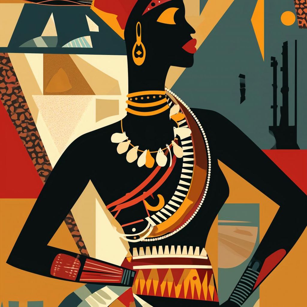 Plakat 20x20cm Afrikanische Mosaik