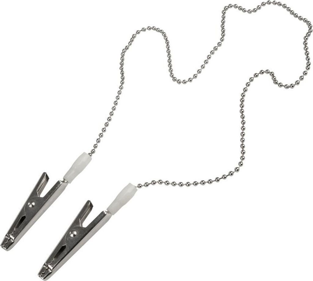 Fackelmann Servietten-Halter mit Clip 45 cm Tecno, hochwertiges Serviettenkettchen, Kette für Restaurants, Lätzchen zum Essen, Serviettenclips f...