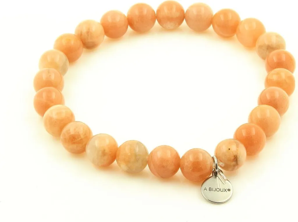 Bracelet pierre de soleil 7A - Éclat solaire et perles rondes 8 mm