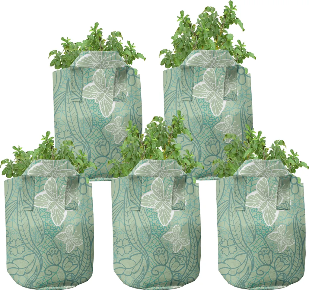 Pot en Tissu Haute Performance 7 Gallons Respirant Papillons - 5 Pcs