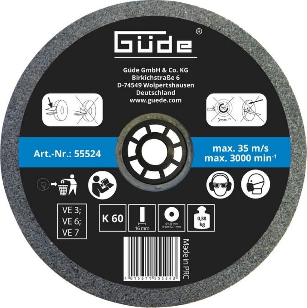 Güde SCHLEIFSCHEIBE K60 55524 125x16x20 Obrázok produktu 