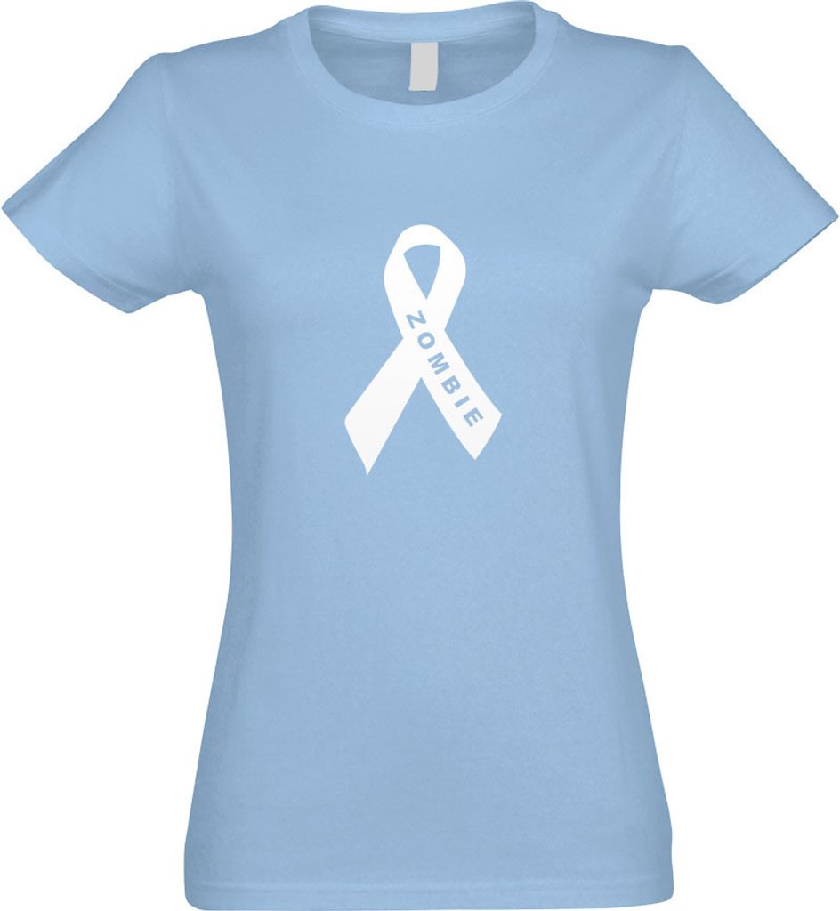Kiwistar - T-Shirt tailliert - Damen - himmelblau - Zombie Band Ribbons - mit Motiv Bedruckt - Funshirt Design - Sport - Freizeit - Damen - L