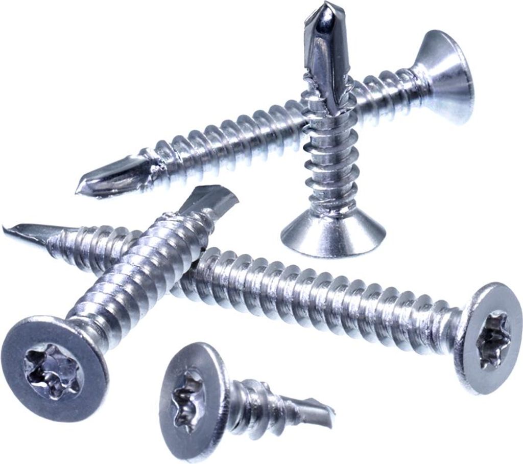 SECCARO Blechschraube mit Senkkopf 2,9 x 13 mm, Edelstahl A4, Bohrspitze, ISO 15482 / DIN 7504, TX / Innensechsrund, 500 Stück