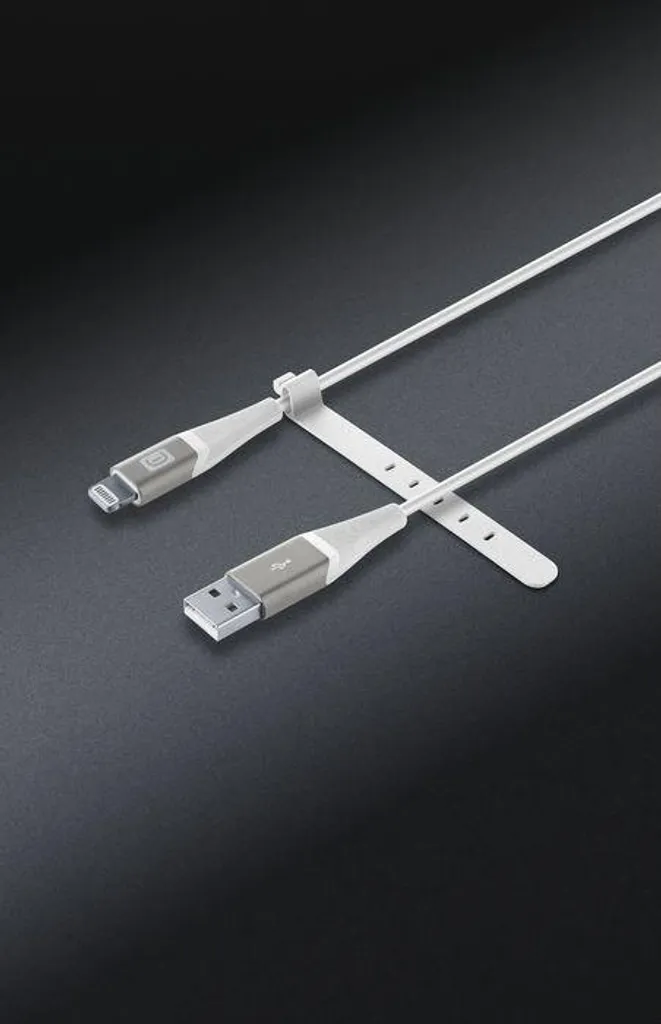 Câble de Charge Lightning 1,2m USB-A Blanc avec Sangle Pro+ 60289