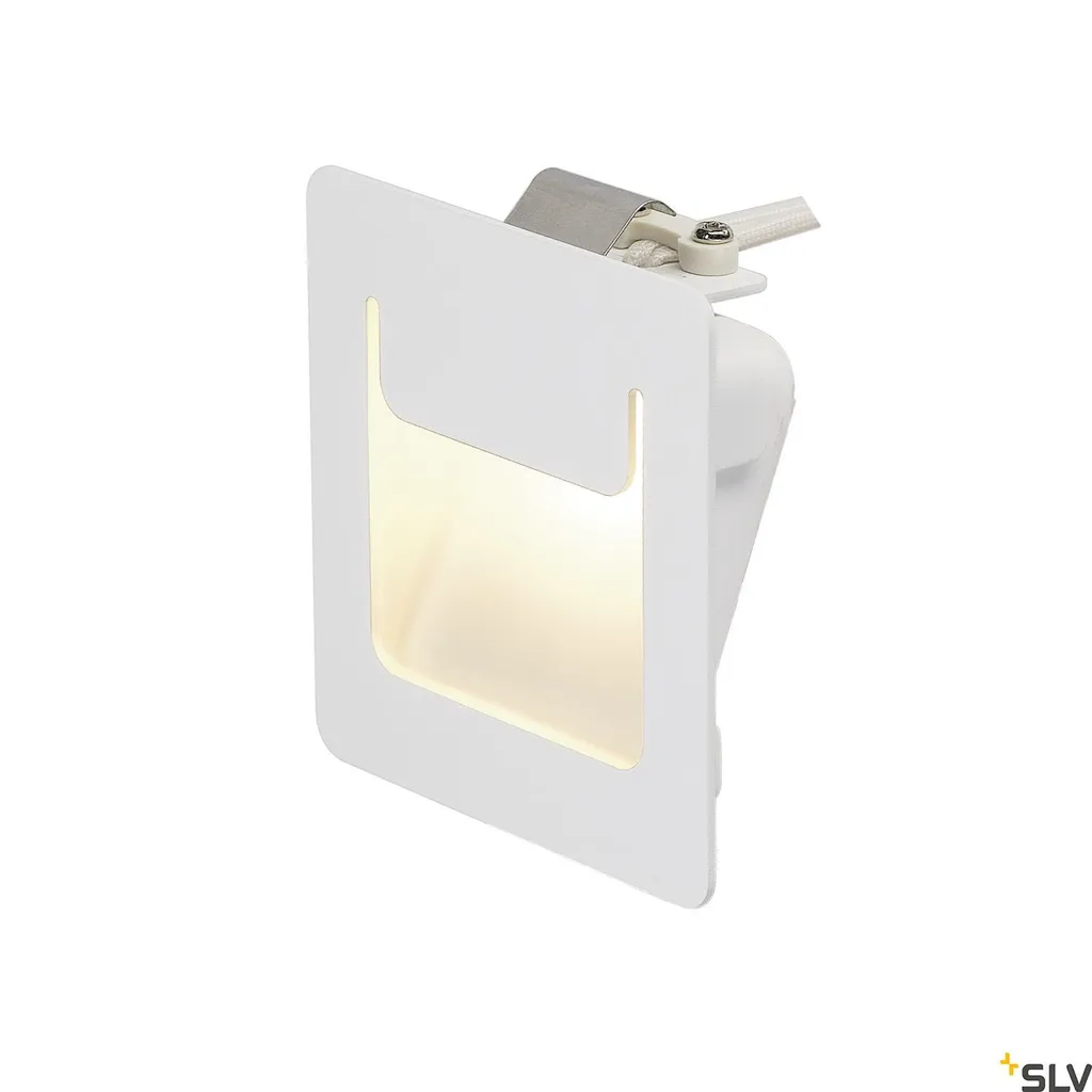 Faretto Segnapasso LED Downunder Pur SLV 8x8cm | Incasso Muro Bianco