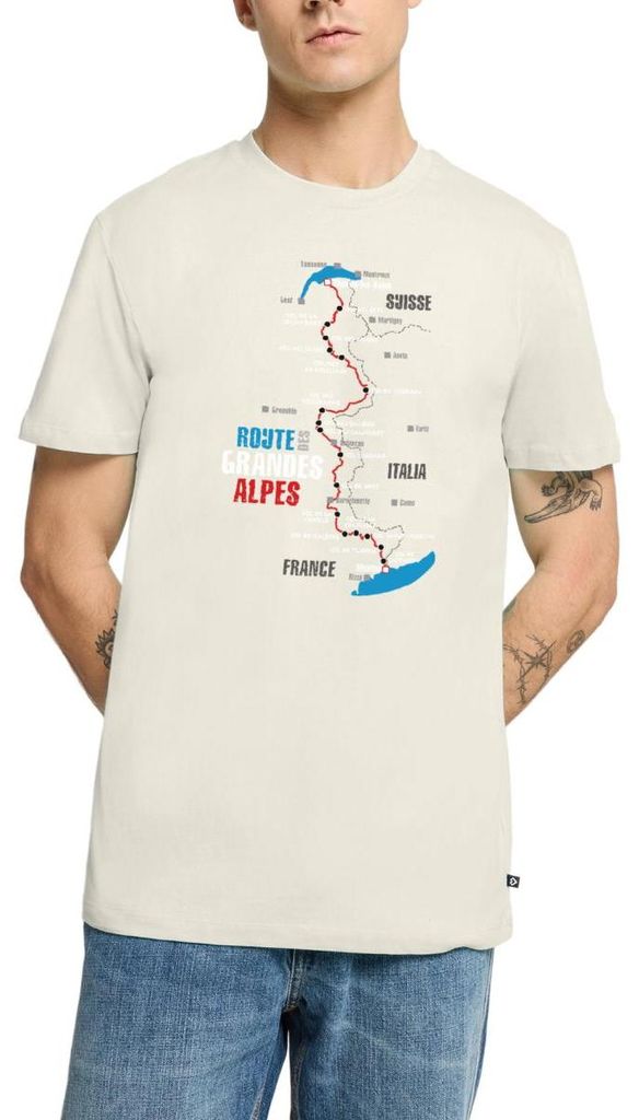 Spreadshirt Route Des Grandes Alpes Karte Mit Alpenpässen Männer Premium T-Shirt, 5XL, Naturweiß